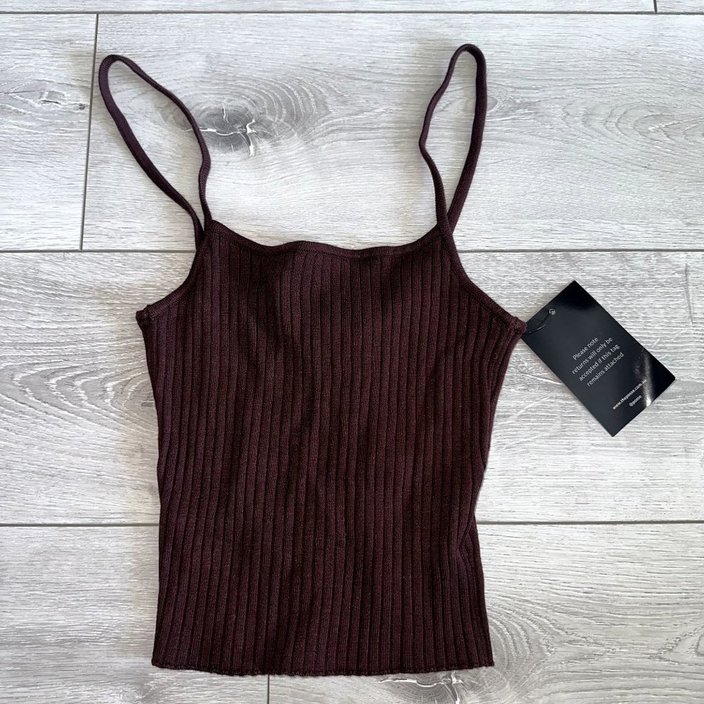 NWT POSSE Talita Chocolate Brown Knit Tank Top Women's X-Small XS